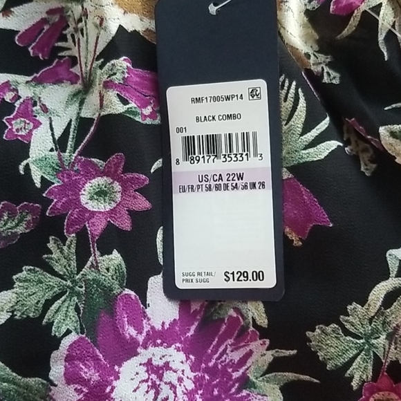 RACHEL Rachel Roy Floral Print Dress size 22W - Picture 6 of 7